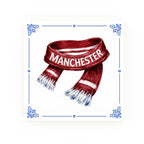 Manchester Red Scarf Delft blue decorative ceramic tile – Classic corner style