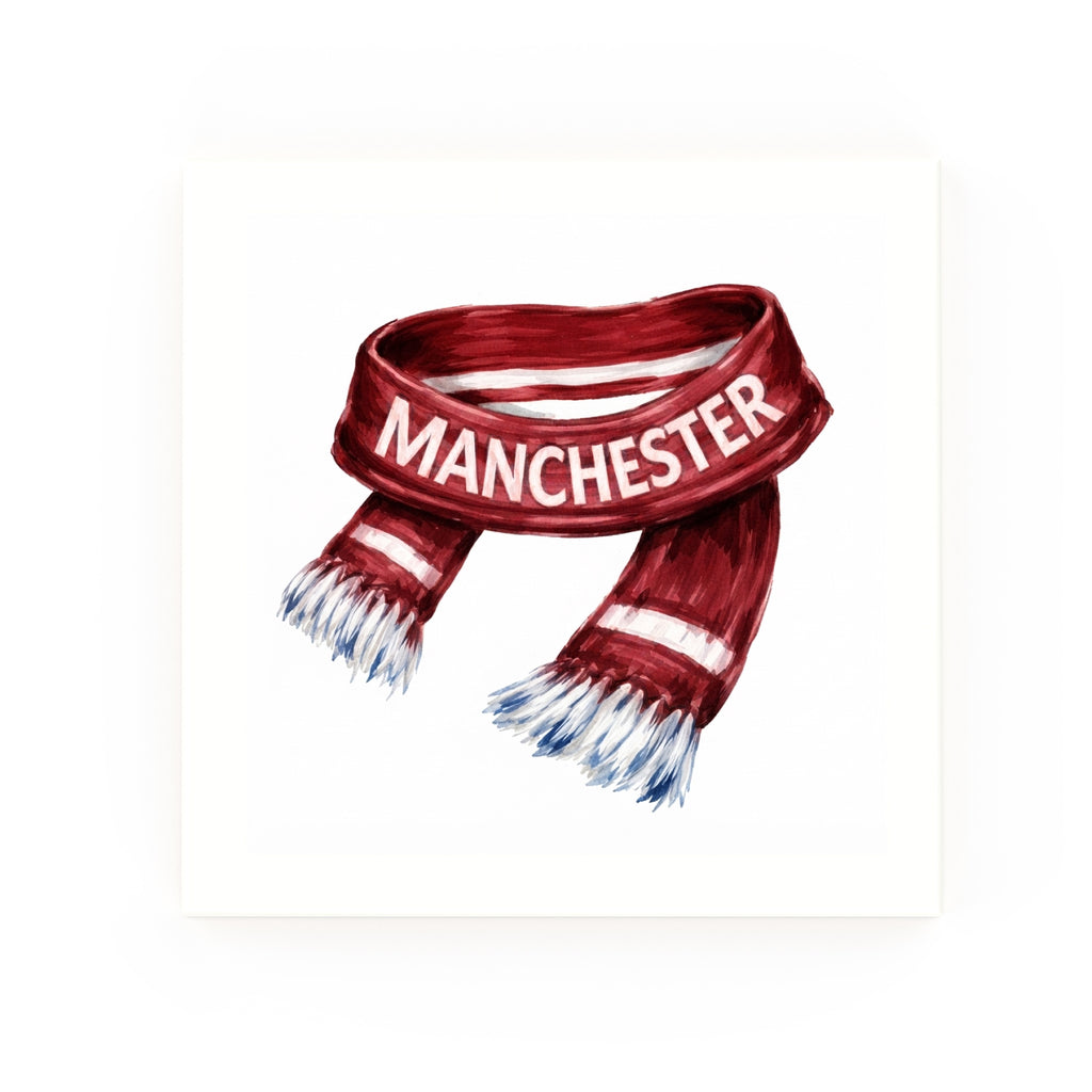 Manchester Red Scarf Delft blue decorative ceramic tile – no corner style