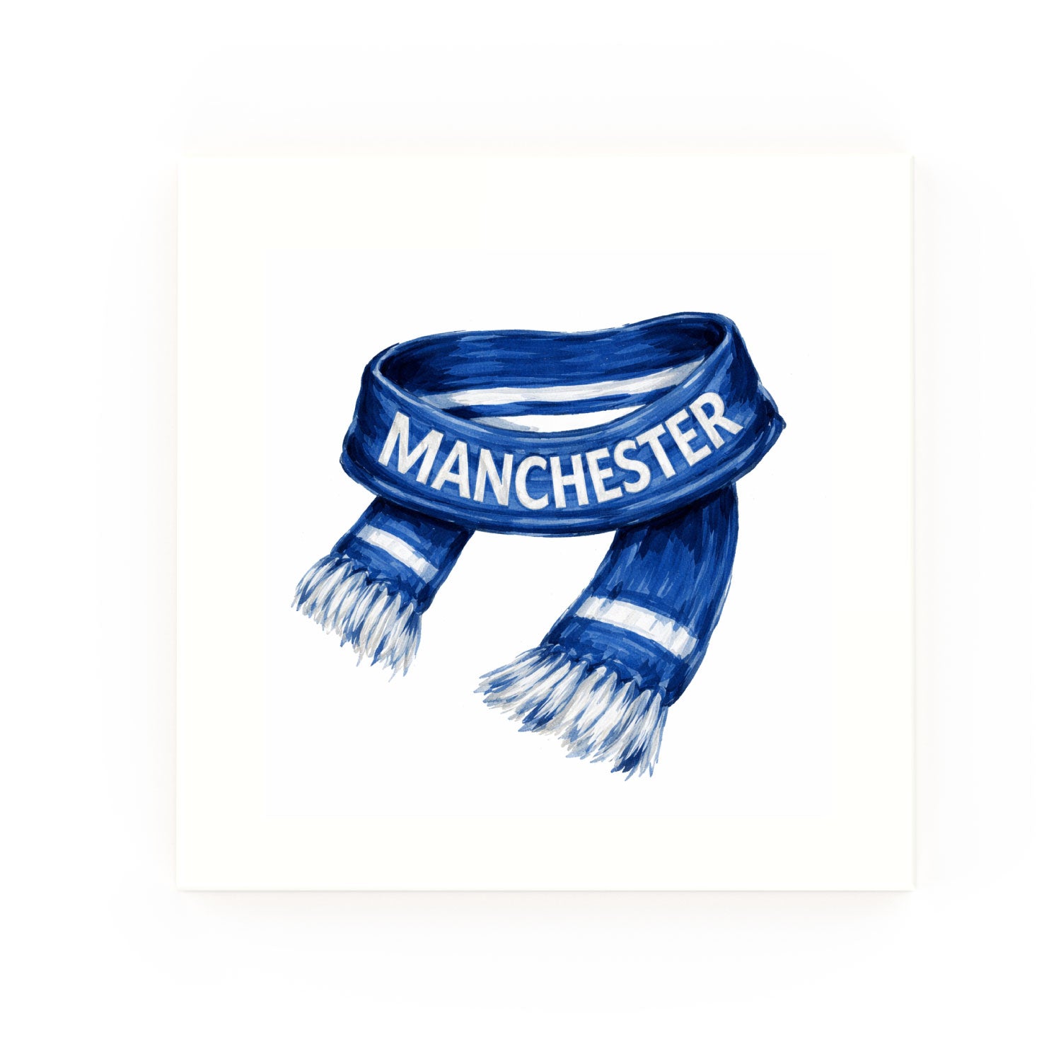 Manchester Scarf Delft blue decorative ceramic tile – no corner style