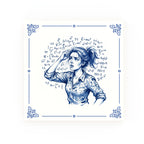 Math Gal Delft blue decorative ceramic tile – Classic corner style