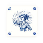 Math Gal Delft blue decorative ceramic tile – Modern corner style