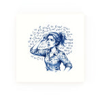Math Gal Delft blue decorative ceramic tile – no corner style
