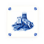 Metropolitan Cathedral decorative Delft blue ceramic tile – Modern corners