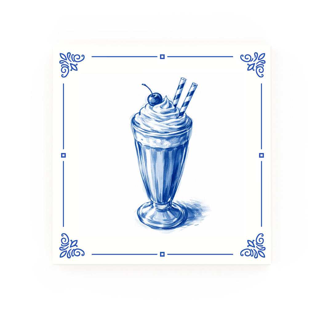 Milkshake Delft blue decorative ceramic tile – Classic corner style