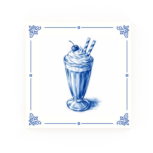 Milkshake Delft blue decorative ceramic tile – Classic corner style