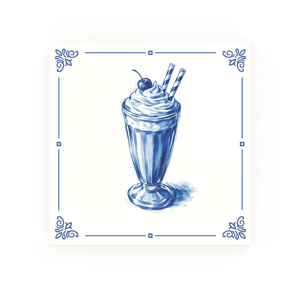 Milkshake Delft blue decorative ceramic tile – Classic corner style