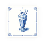 Milkshake Delft blue decorative ceramic tile – Classic corner style