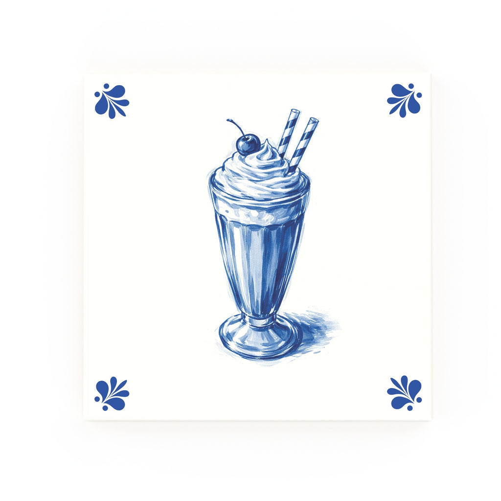 Milkshake Delft blue decorative ceramic tile – Modern corner style