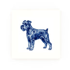 Miniature Schnauzer Delft blue decorative ceramic tile – no corner style