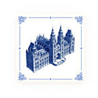 Natural History Museum Delft blue decorative ceramic tile – Classic corner style