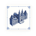 Natural History Museum Delft blue decorative ceramic tile – Classic corner style