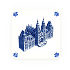 Natural History Museum Delft blue decorative ceramic tile – Modern corner style