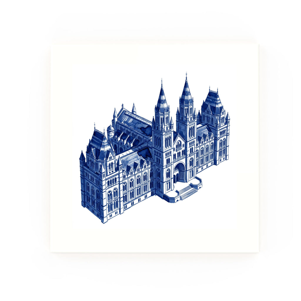 Natural History Museum Delft blue decorative ceramic tile – no corner style
