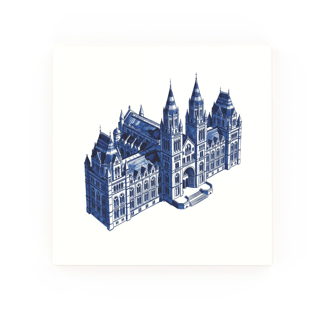 Natural History Museum Delft blue decorative ceramic tile – no corner style