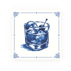 Old Fashioned Whisky Delft blue decorative ceramic tile – Classic corner style