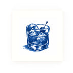 Old Fashioned Whisky Delft blue decorative ceramic tile – no corner style