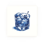 Old Fashioned Whisky Delft blue decorative ceramic tile – no corner style