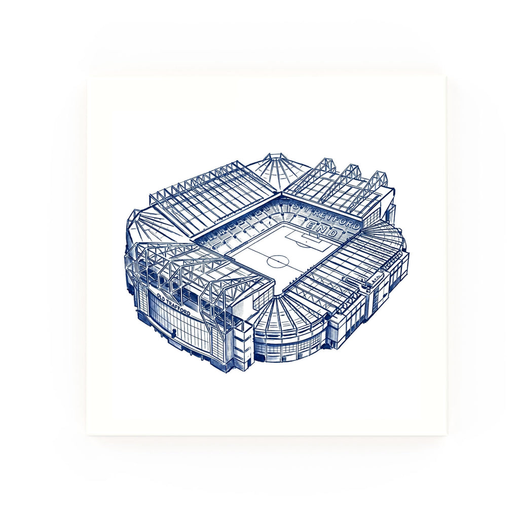 Old Trafford Delft blue decorative ceramic tile – no corner style