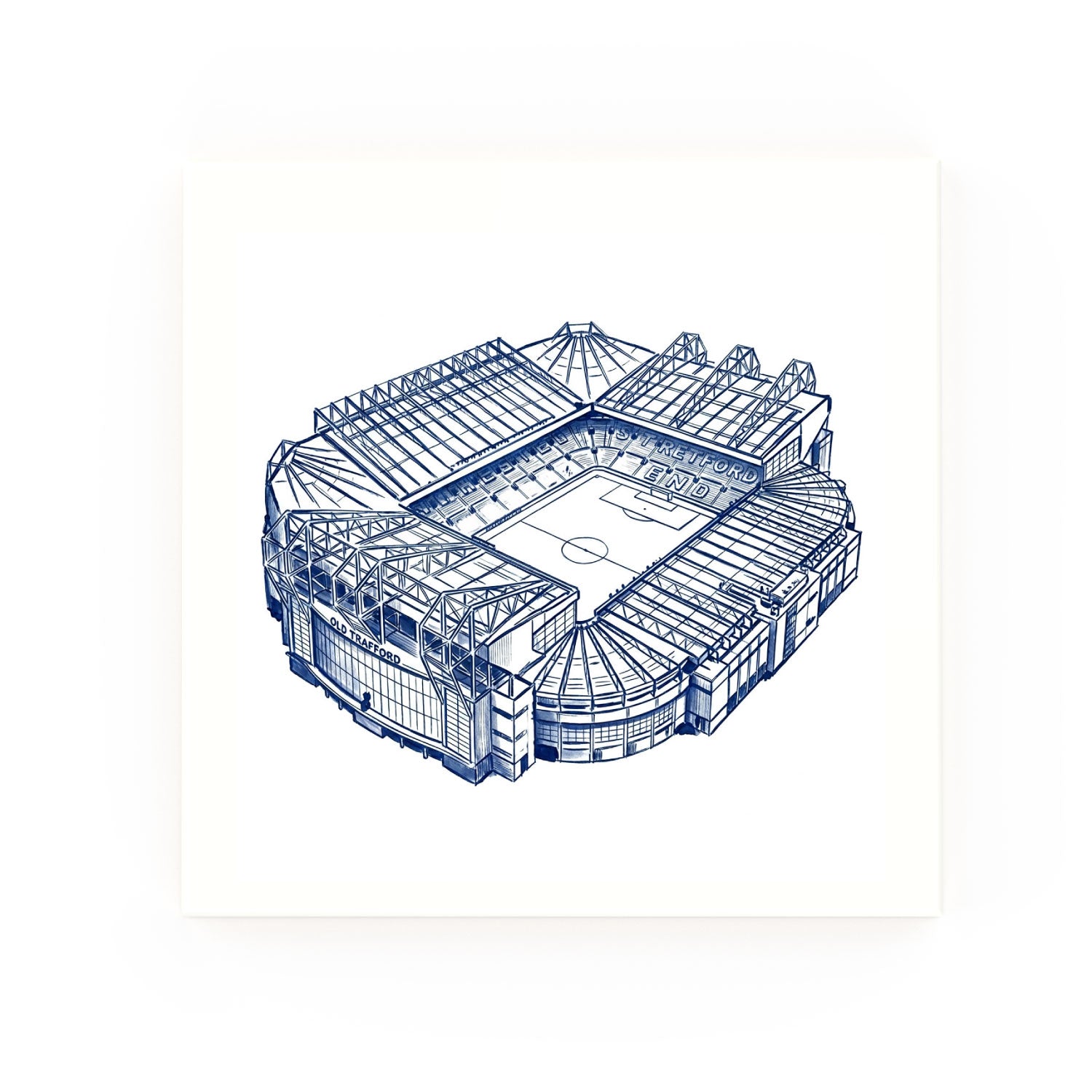 Old Trafford Delft blue decorative ceramic tile – no corner style