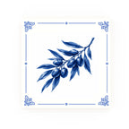Olive Branch Delft blue decorative ceramic tile – Classic corner style