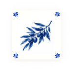 Olive Branch Delft blue decorative ceramic tile – Modern corner style
