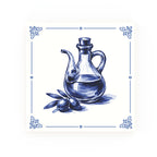 Olive Oil Delft blue decorative ceramic tile – Classic corner style