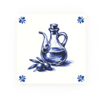 Olive Oil Delft blue decorative ceramic tile – Modern corner style