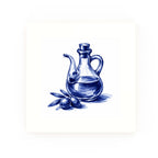 Olive Oil Delft blue decorative ceramic tile – no corner style