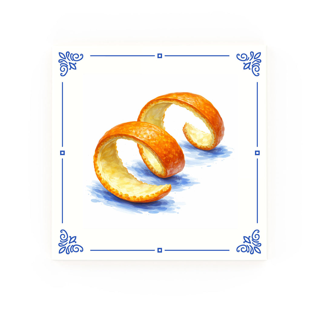 Orange Peel Delft blue decorative ceramic tile – Classic corner style