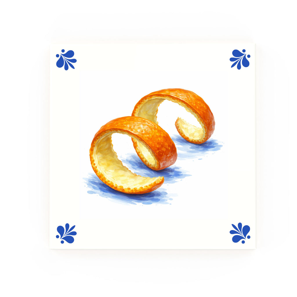 Orange Peel Delft blue decorative ceramic tile – Modern corner style