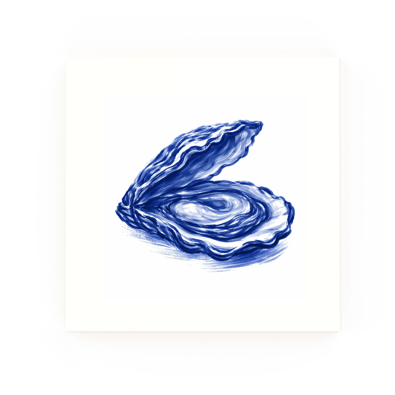 Oyster Delft blue decorative ceramic tile – no corner style