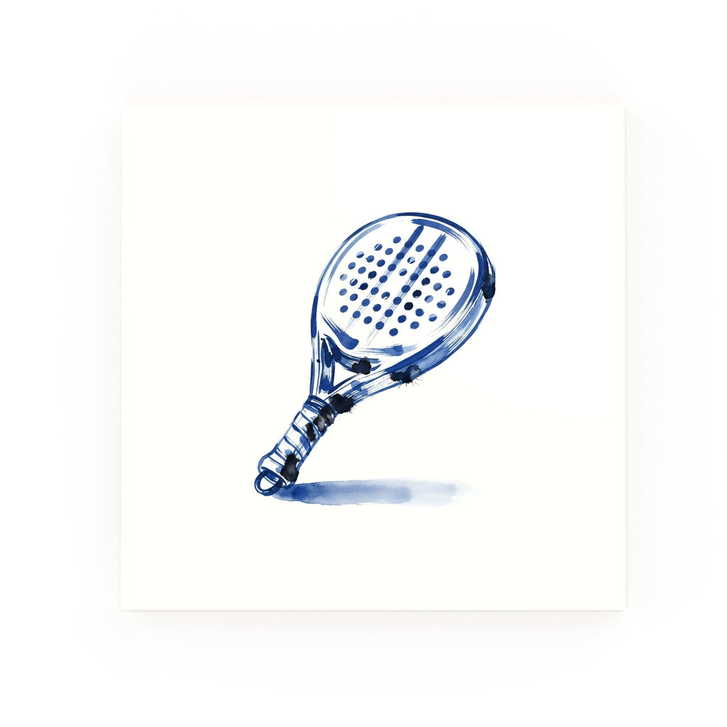 Padel Racket Delft blue decorative ceramic tile – no corner style