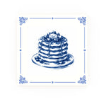 Pancakes Delft blue decorative ceramic tile – Classic corner style