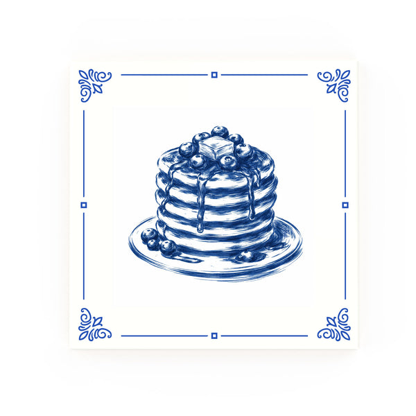 Pancakes Delft blue decorative ceramic tile – Classic corner style