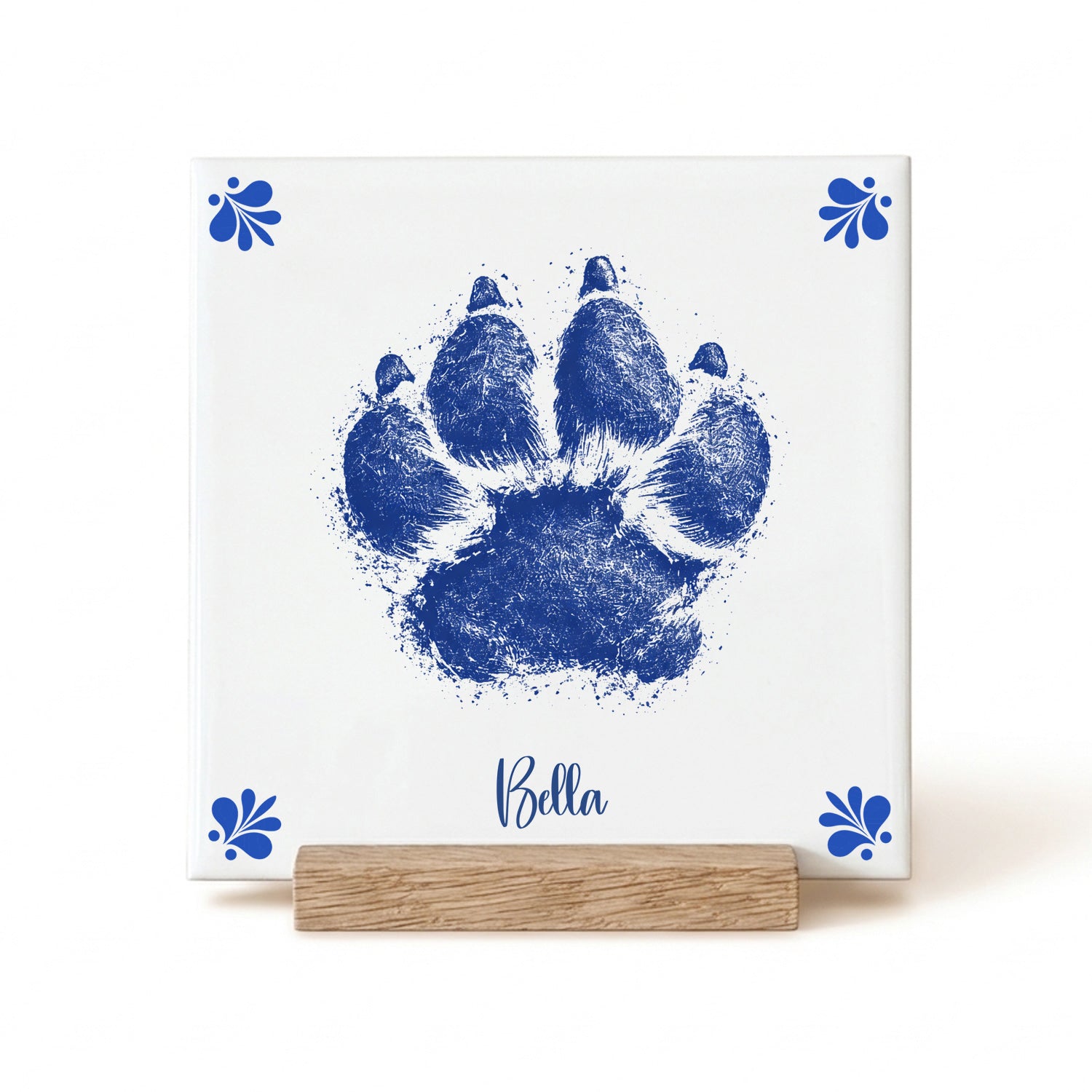 Pet Paw Print | Delft Blue Ceramic Tile
