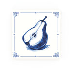 Pear Delft blue decorative ceramic tile – Classic corner style