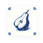 Pear Delft blue decorative ceramic tile – Modern corner style
