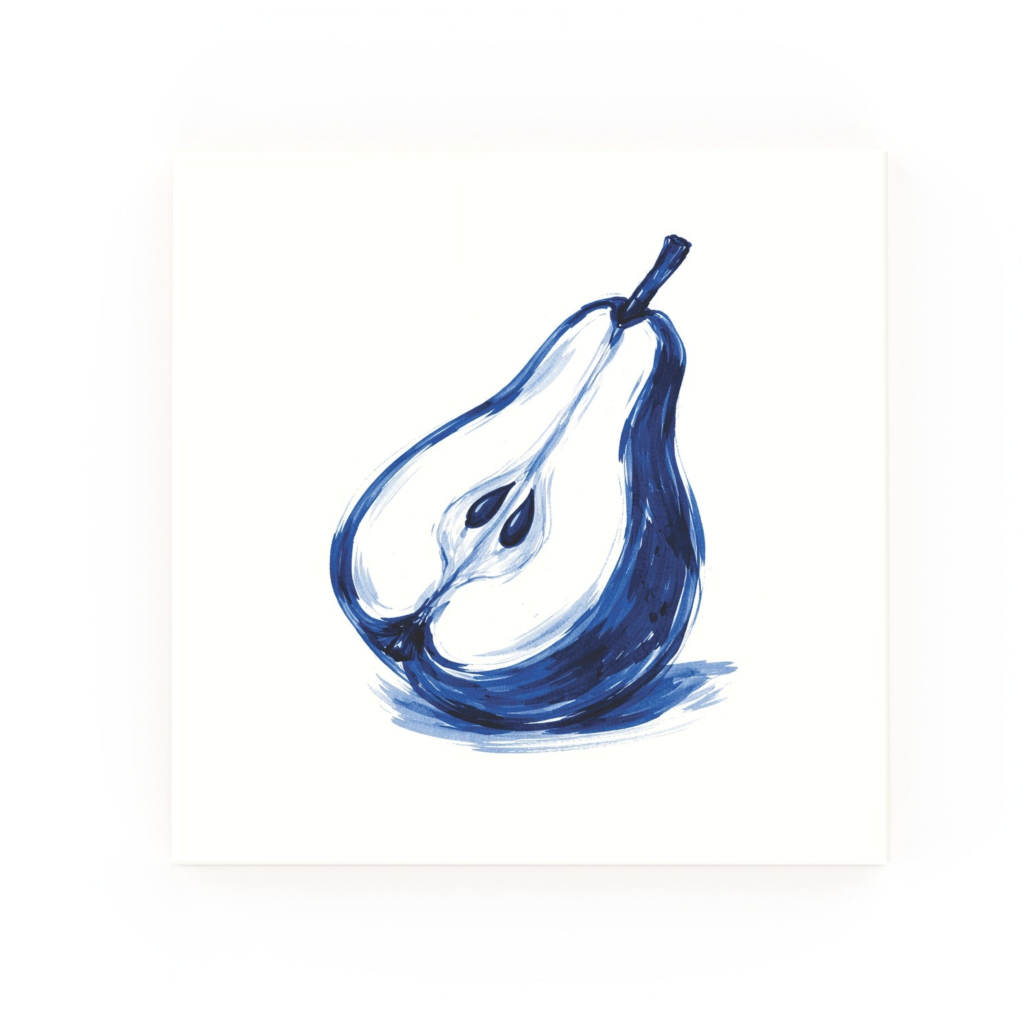Pear Delft blue decorative ceramic tile – no corner style