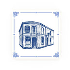 Peveril Delft blue decorative ceramic tile – Classic corner style