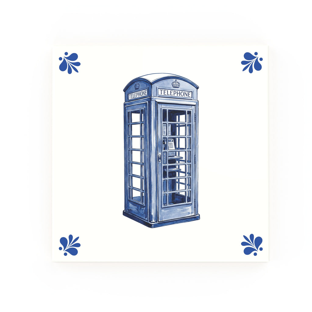 Phone Box Delft blue tile – modern rounded corners