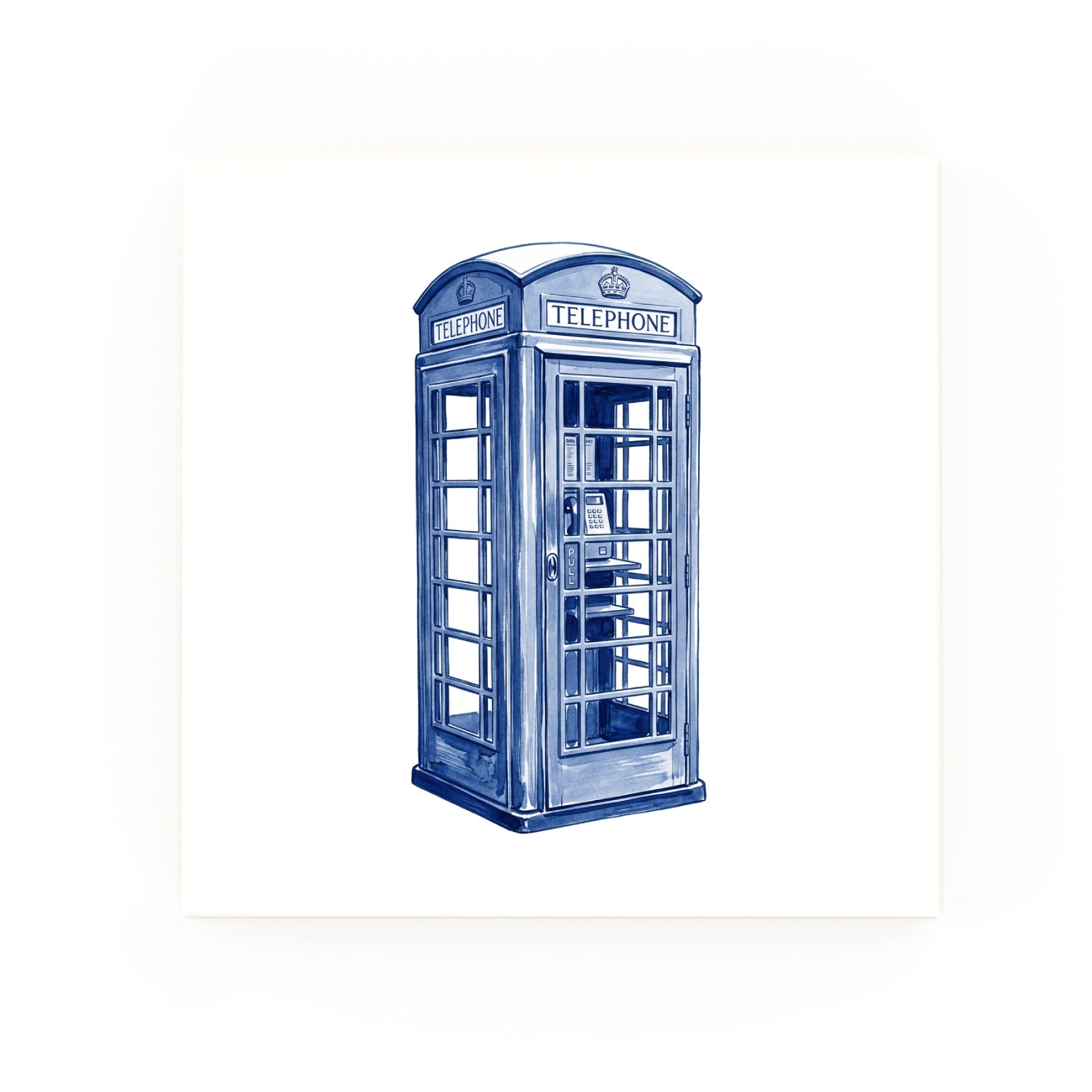 Delft blue ceramic tile no border – Phone Box design