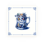 Pimm's Jug Delft blue decorative ceramic tile – Classic corner style