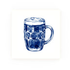 Delft blue ceramic tile no border – Pint of Beer design