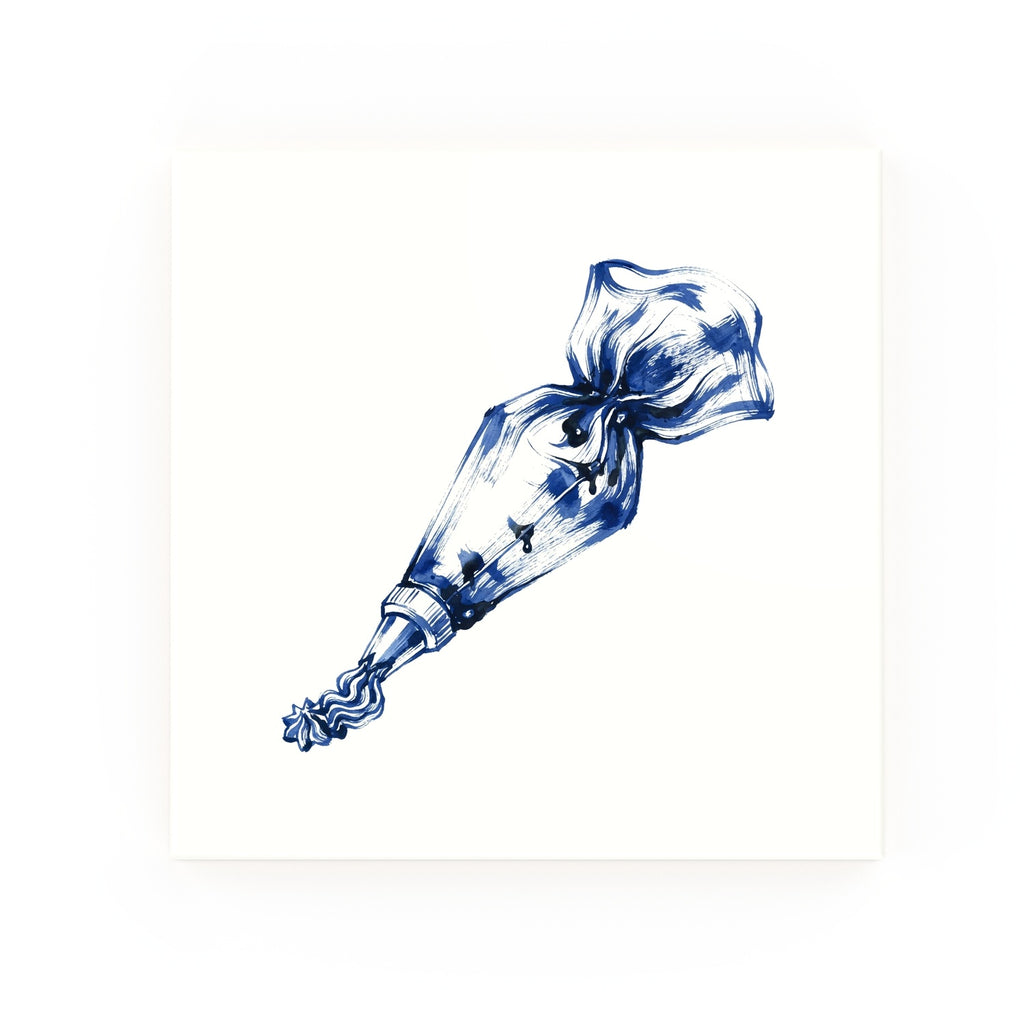 Piping Bag Delft blue decorative ceramic tile – no corner style