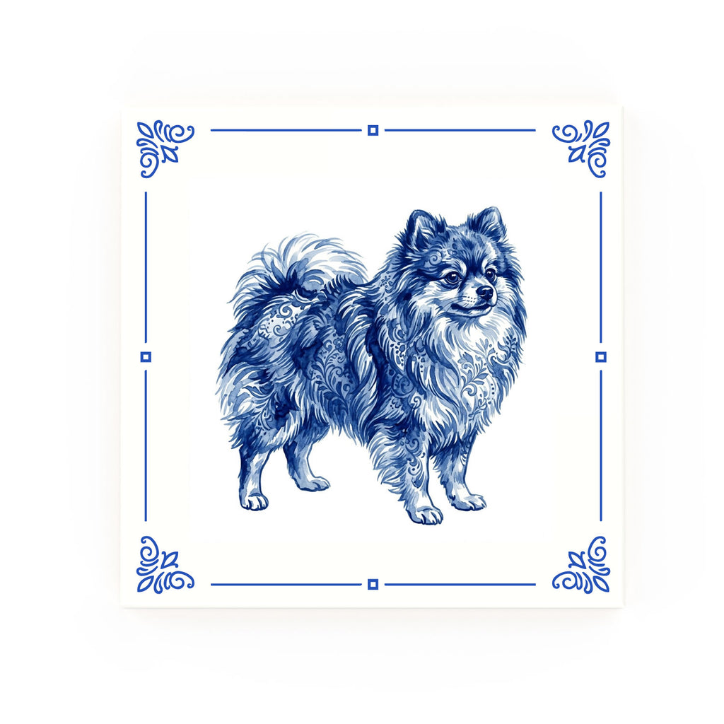 Pomeranian Delft blue decorative ceramic tile – Classic corner style