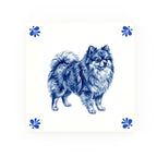 Pomeranian Delft blue decorative ceramic tile – Modern corner style
