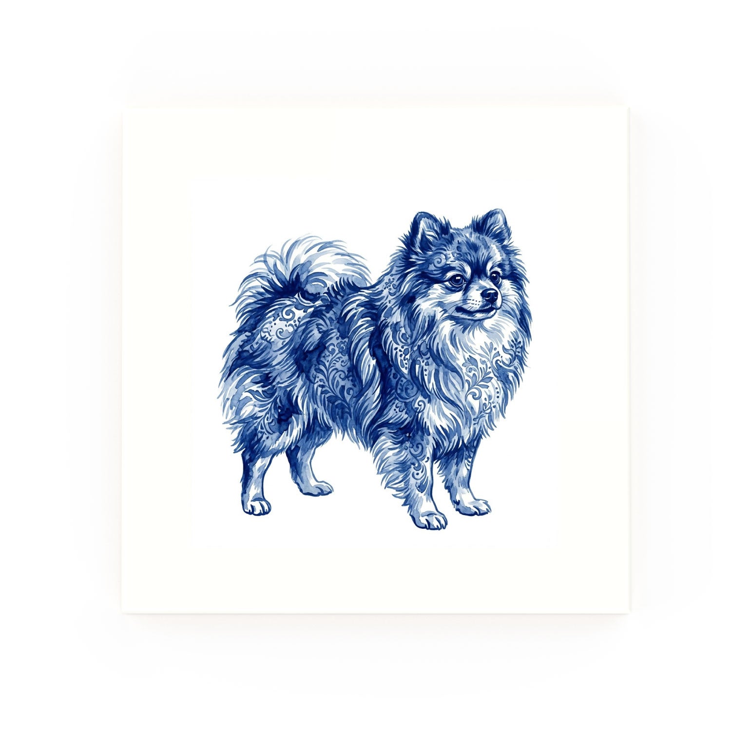 Pomeranian Delft blue decorative ceramic tile – no corner style