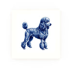 Poodle Delft blue decorative ceramic tile – no corner style