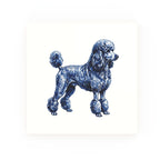 Poodle Delft blue decorative ceramic tile – no corner style