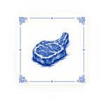Pork Chop Delft blue decorative ceramic tile – Classic corner style